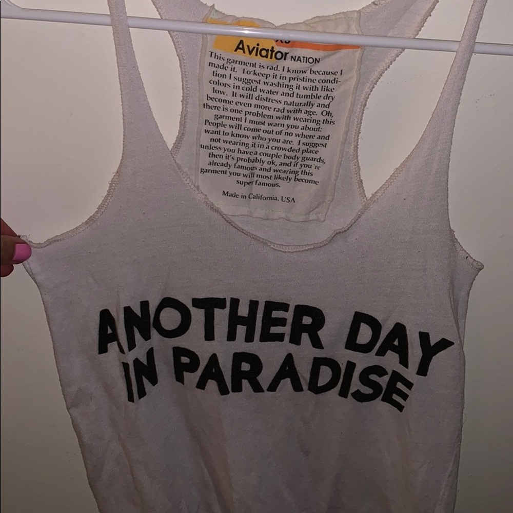 AVIATOR NATION ‘another day in paradise’ Tank XS